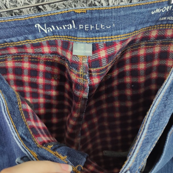 Natural Reflections Womens Gorpcore Cabin Flannel Lined Jeans 14 Blue Straight - Picture 6 of 16